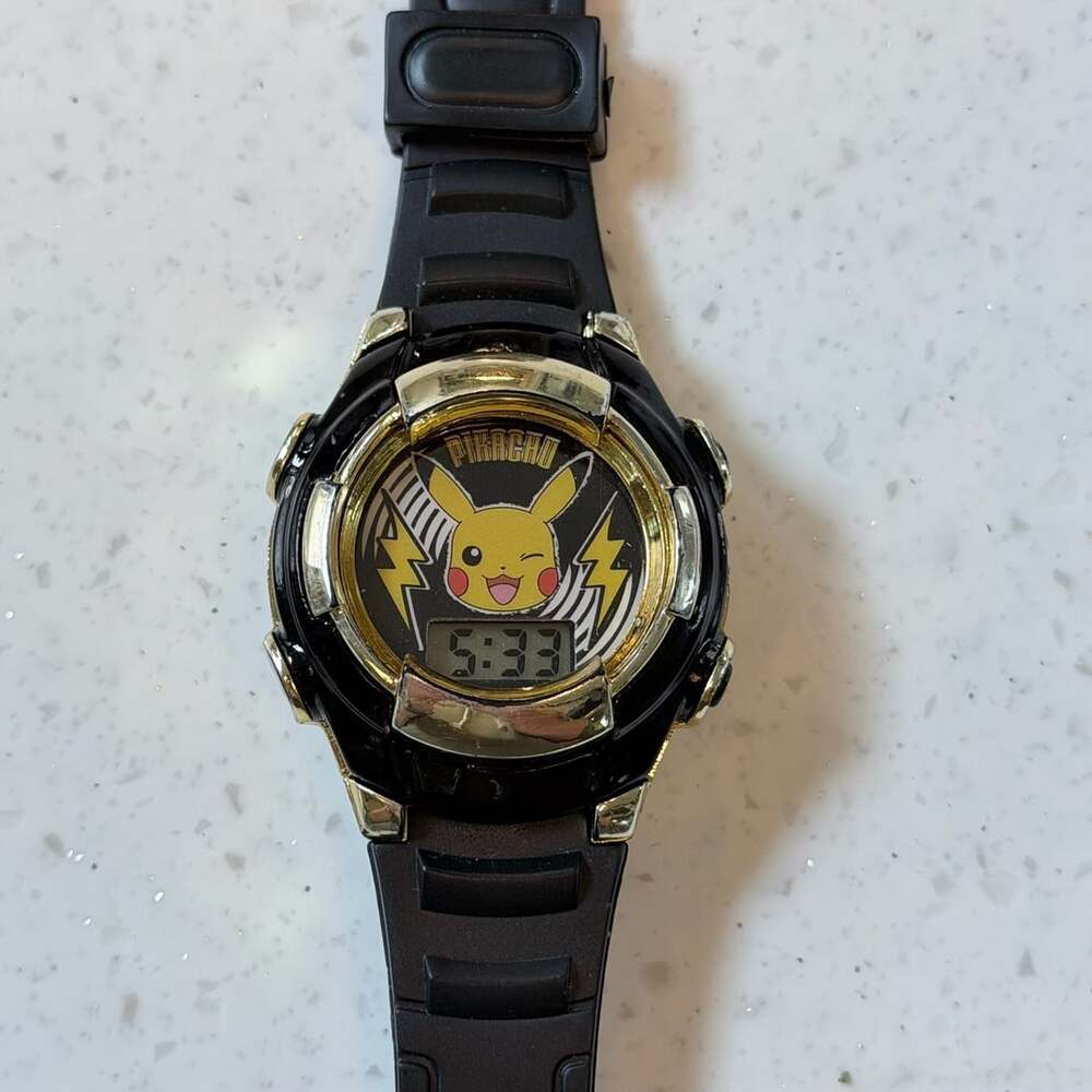 Pokemon Pikachu Watch POK4304WM Black Gold Accutime